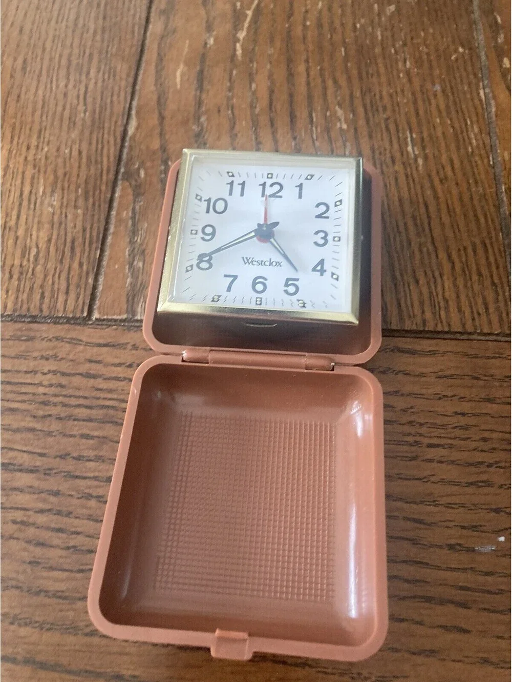 Vintage 1960'S Wesclox Travel Alarm Clock Key Wound Compact Plastic Case Works